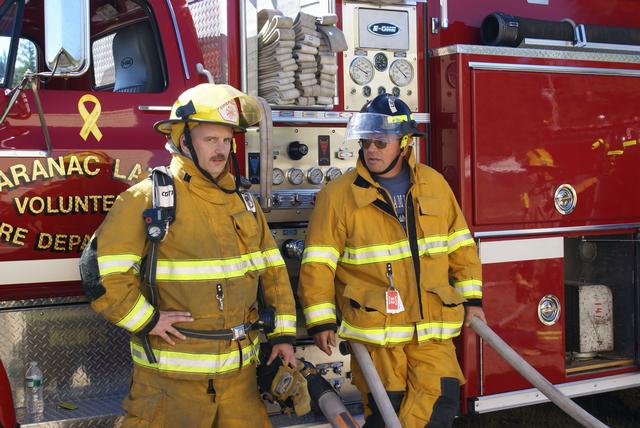 Jim Stinson and Bob Nadon during live exercise at the Lake Placid training grounds on 9/18/2010